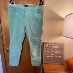 Mint green corduroy American eagle jeans